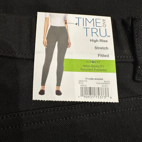 Time and Tru Size Large New with tags Black Jeggings Goth Whimsygoth Comfy - Picture 5 of 9